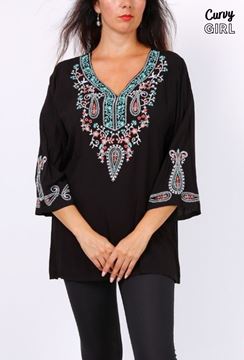 Picture of CURVY GIRL EMBROIDERED TOP